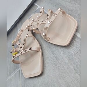 Studded Beige Sandals